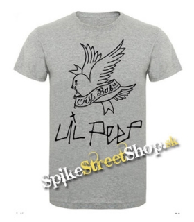 LIL PEEP - Logo Cry Baby - sivé pánske tričko