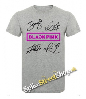 BLACKPINK - Logo & Signature - sivé detské tričko
