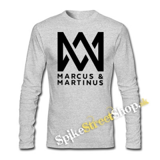 MARCUS & MARTINUS - Logo - šedé pánske tričko s dlhými rukávmi