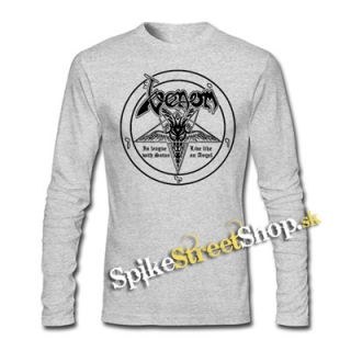 VENOM - Pentagram - šedé pánske tričko s dlhými rukávmi