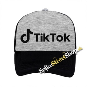 TIK TOK - Logo - šedočierna sieťkovaná šiltovka model "Trucker"