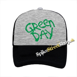 GREEN DAY - Green Logo 2020 - šedočierna sieťkovaná šiltovka model "Trucker"