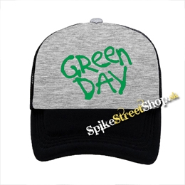 GREEN DAY - Green Logo 2020 - šedočierna sieťkovaná šiltovka model "Trucker"