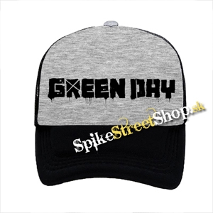 GREEN DAY - Logo Black - šedočierna sieťkovaná šiltovka model "Trucker"