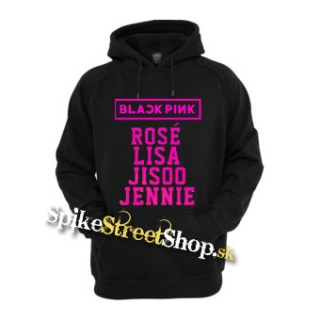 BLACKPINK - Logo & Names - čierna pánska mikina