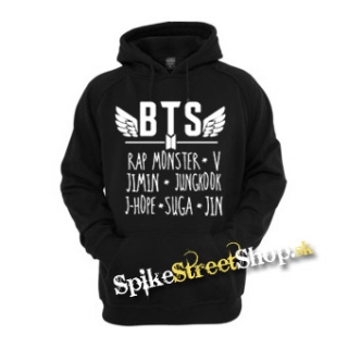BTS - BANGTAN BOYS - Logo & Names - čierna detská mikina