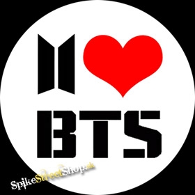 Podložka pod myš I LOVE BTS - White Background - okrúhla