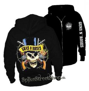 GUNS N ROSES - Skull - čierna pánska mikina na zips
