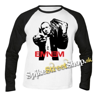 EMINEM - Logo & Portrait - pánske tričko s dlhými rukávmi