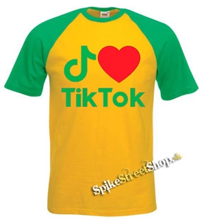 I LOVE TIK TOK - žltozelené pánske tričko