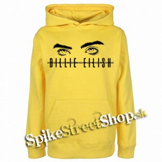 BILLIE EILISH - Eyes Logo - žltá pánska mikina