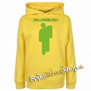 BILLIE EILISH - Logo & Stickman - žltá pánska mikina