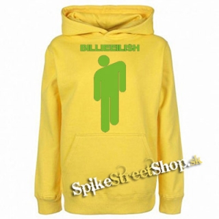 BILLIE EILISH - Logo & Stickman - žltá pánska mikina