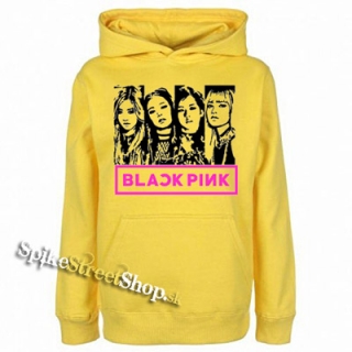 BLACKPINK - Logo & Band - žltá pánska mikina