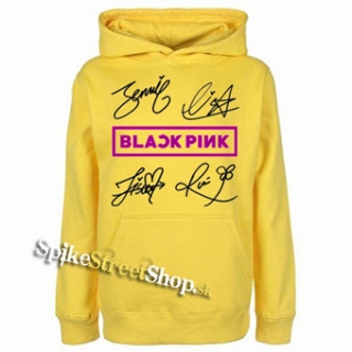 BLACKPINK - Logo & Signature - žltá pánska mikina