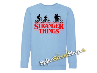 STRANGER THINGS - Bicycle Gang - Svetlomodrá detská mikina bez kapuce