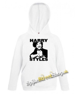 HARRY STYLES - Logo Portrait - biela pánska mikina