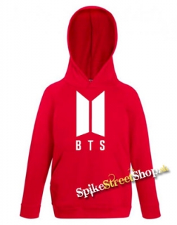 BTS - BANGTAN BOYS - Logo - červená pánska mikina