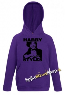 HARRY STYLES - Logo Portrait - fialová detská mikina