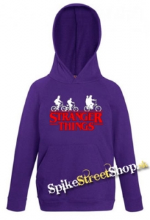 STRANGER THINGS - Bicycle Gang - fialová detská mikina