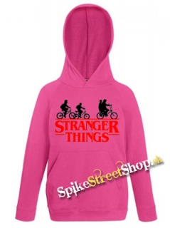 Detská ružová mikina STRANGER THINGS - Bicycle Gang