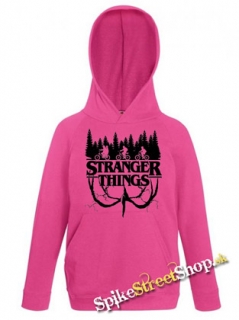 Detská ružová mikina STRANGER THINGS - Logo Flip