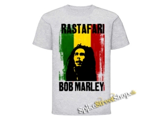 BOB MARLEY - Rastafari - šedé pánske tričko