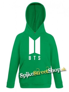 BTS - BANGTAN BOYS - Logo - zelená detská mikina