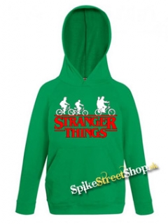 STRANGER THINGS - Bicycle Gang - zelená detská mikina