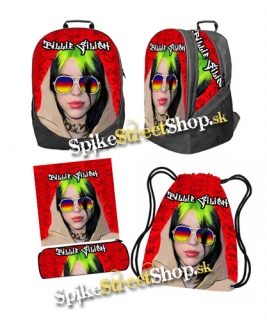 Hurá do školy - sada BILLIE EILISH-Neon (ruksak, peračník a vak na prezuvky)