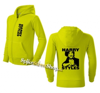 HARRY STYLES - Logo Portrait - limetková detská mikina na zips