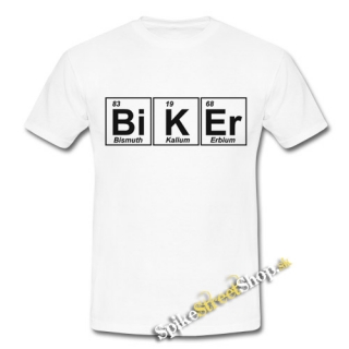 BIKER - Tabuľka chemických prvkov - biele pánske tričko