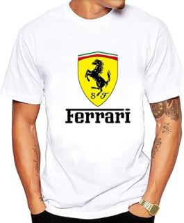 FERRARI - Logo & Znak - biele pánske tričko