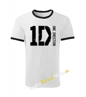 ONE DIRECTION - Logo - bieločierne chlapčenské tričko - CONTRAST BORDERS