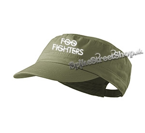 FOO FIGHTERS - Logo White - olivová šiltovka army cap