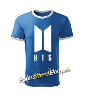 BTS - BANGTAN BOYS - Logo - svetlomodré chlapčenské tričko - CONTRAST BORDERS
