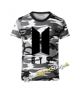 BTS - BANGTAN BOYS - Logo - maskáčové chlapčenské tričko METRO CAMO