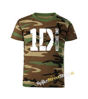 ONE DIRECTION - Logo - maskáčové chlapčenské tričko WOODLAND CAMO BROWN