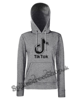 TIK TOK - Double Logo - sivá dámska mikina