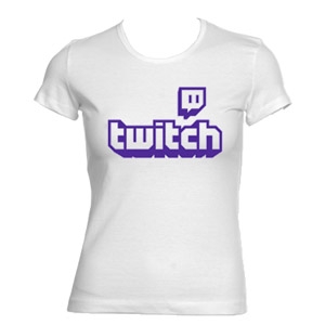 TWITCH - Purple Logo Sign - biele dámske tričko