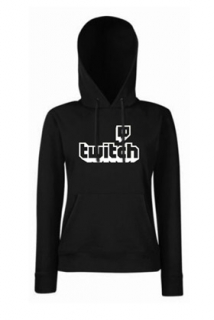 TWITCH - White Logo Sign - čierna dámska mikina