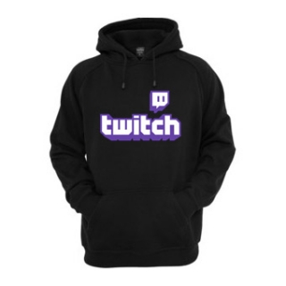 TWITCH - Purple Logo Sign - čierna detská mikina