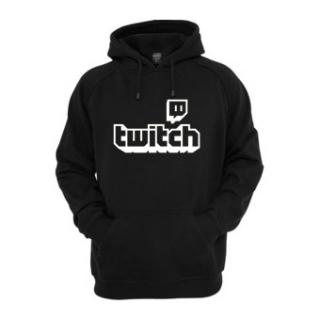 TWITCH - White Logo Sign - čierna detská mikina