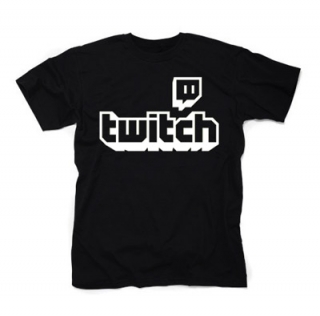 TWITCH - White Logo Sign - čierne detské tričko