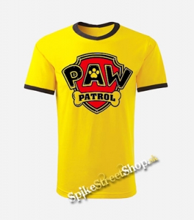 LABKOVÁ PATROLA - PAW PATROL - Logo - žlté pánske tričko CONTRAST DUO-COLOUR