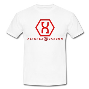 ALTERED CARBON - Red Logo - biele pánske tričko