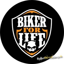 BIKER FOR LIFE - Logo Skull Crest - odznak