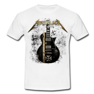 METALLICA - Hetfield Iron Cross Guitar - biele pánske tričko