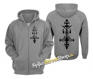 HYPOCRISY - Logo - šedá pánska mikina na zips