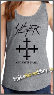 SLAYER - God Hates Us All - Ladies Vest Top - šedé